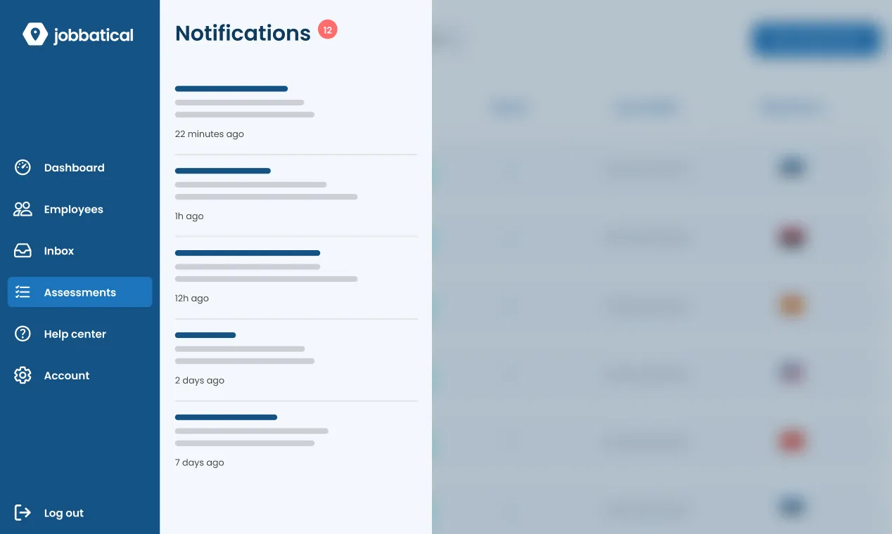 Jobbatical platform notifications bar